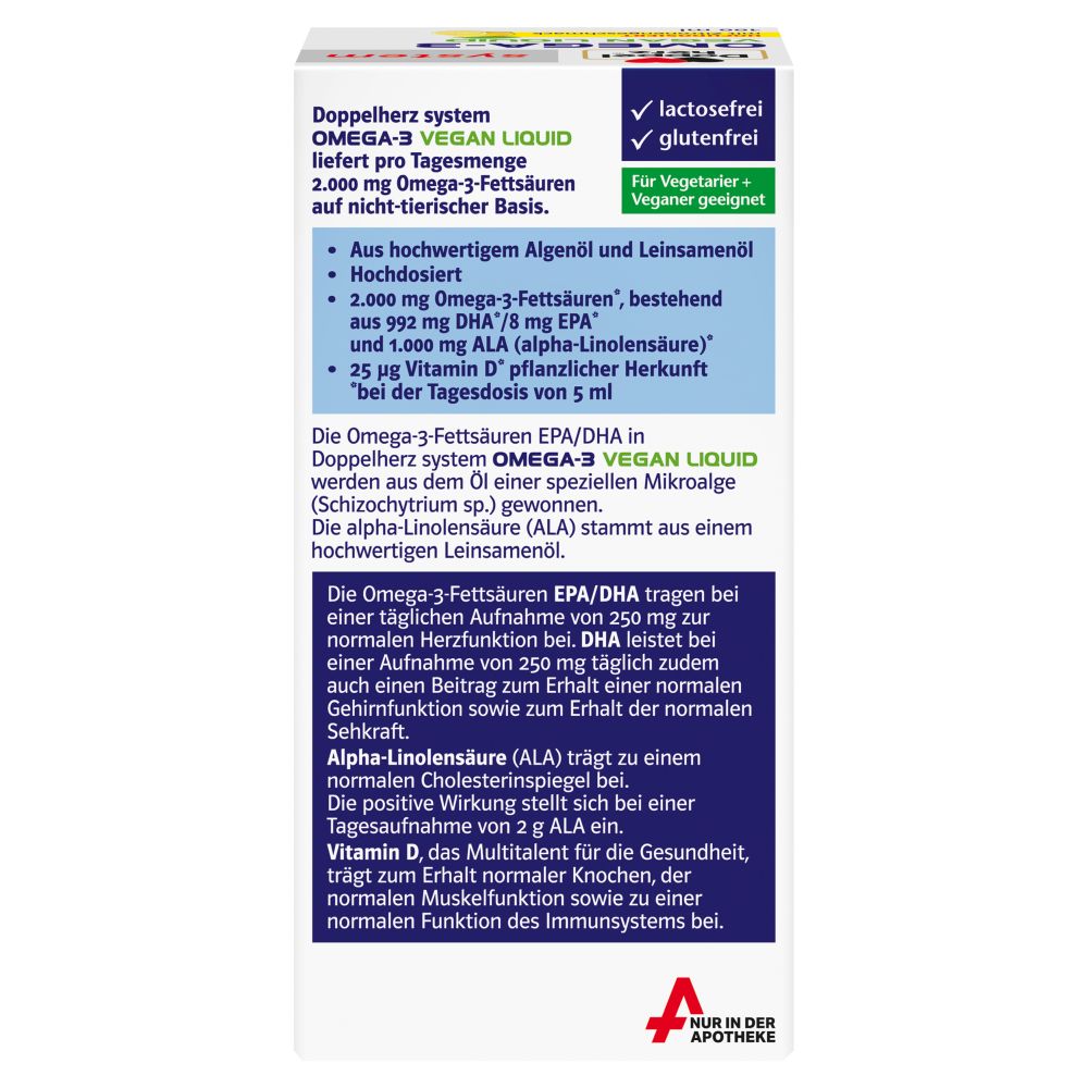 Doppelherz system OMEGA-3 VEGAN LIQUID 2000 100 ml Flüssigkeit