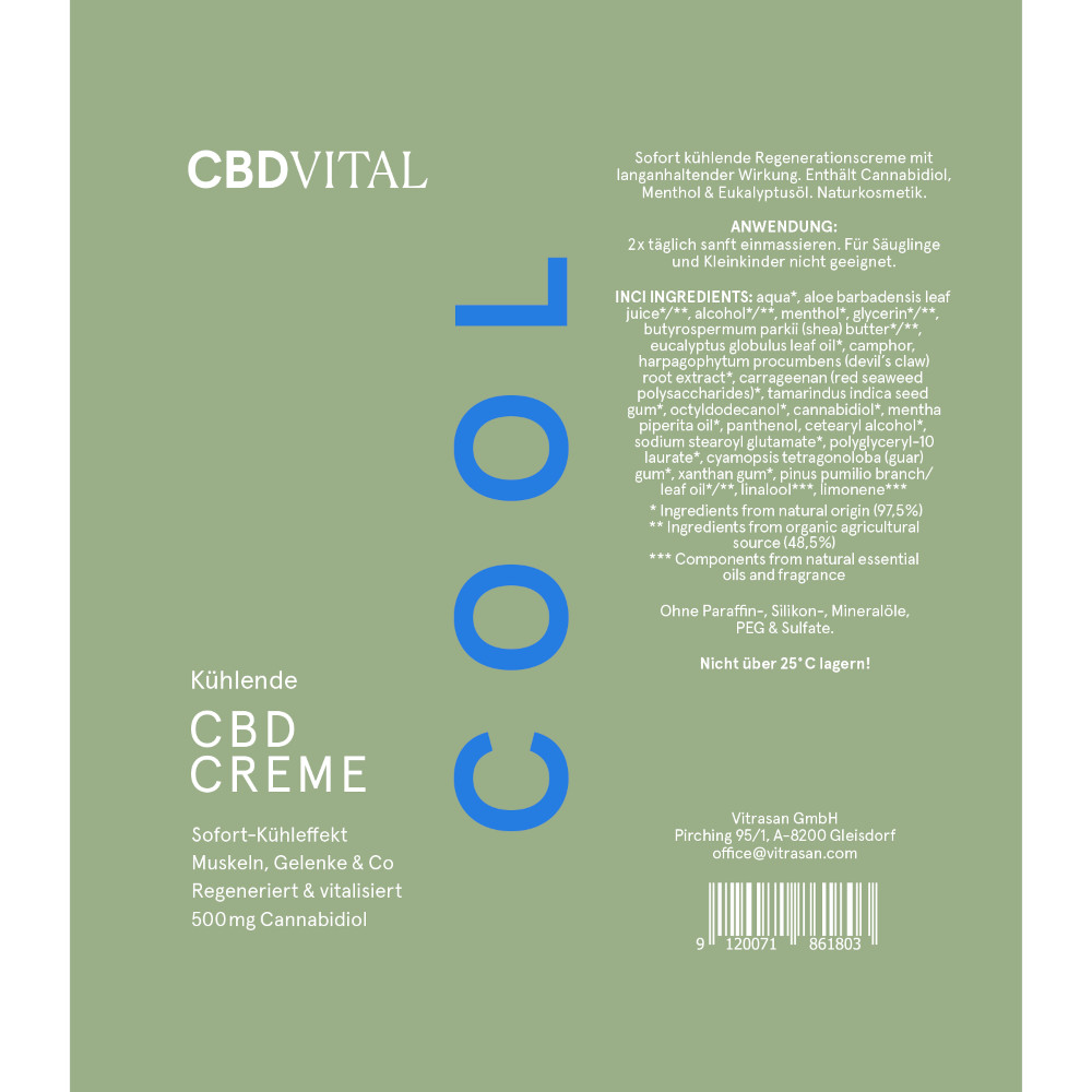CBD VITAL Kühlende CBD Creme 120 ml Creme