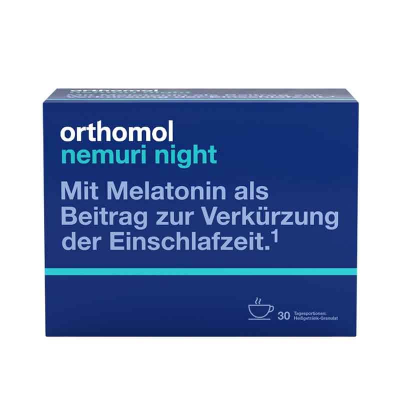orthomol nemuri night - Heißgetränk mit Melatonin und Hopfen-Extrakt - Granulat