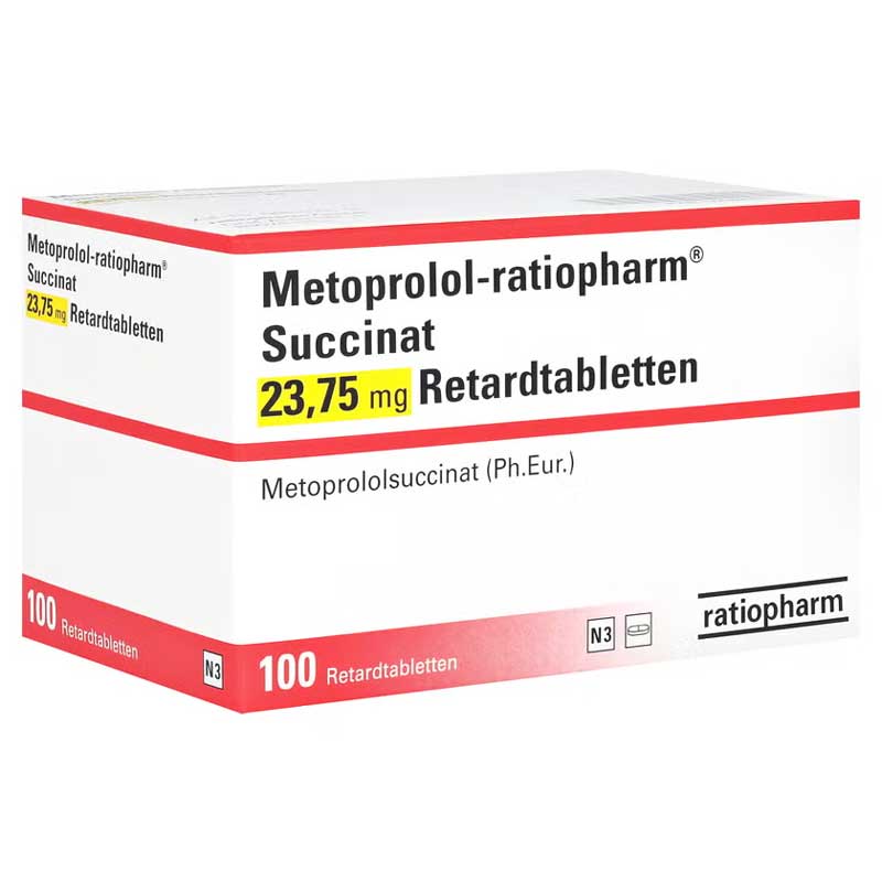 Metoprolol-ratiopharm Succinat 23,75mg 100 St Retard-Tabletten