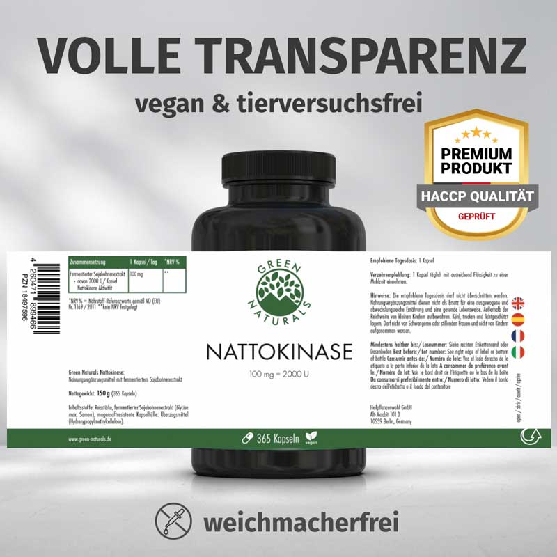 GREEN NATURALS Nattokinase 100mg  365 St Kapseln