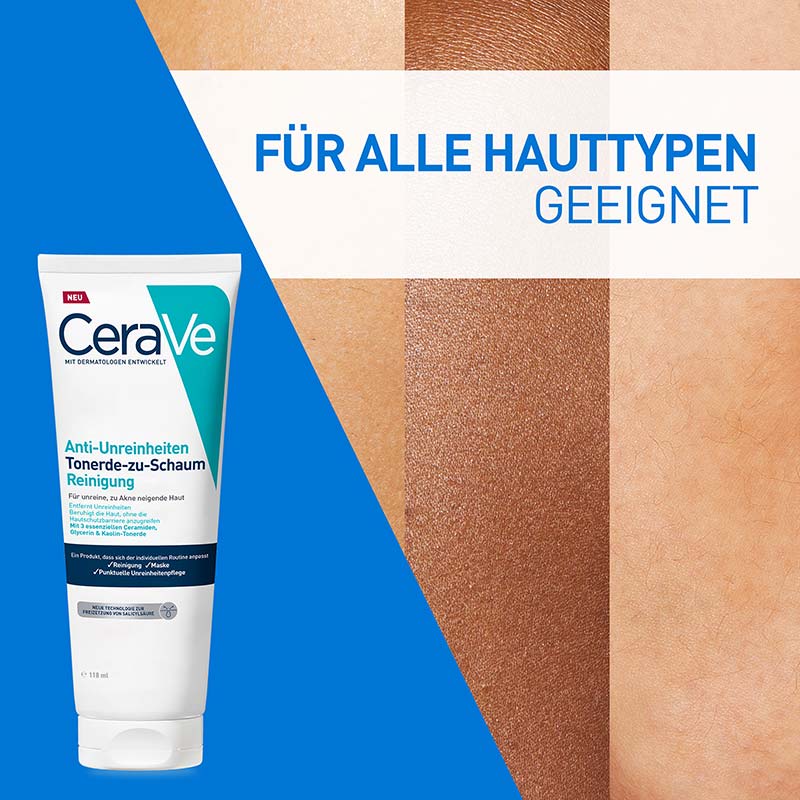 CeraVe Anti-Unreinheiten Tonerde-zu-Schaum Reinigung 118 ml Paste