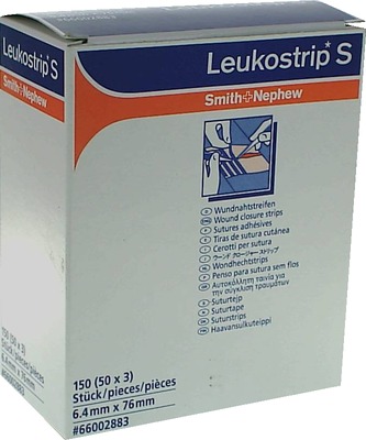 LEUKOSTRIP S Wundnahtstreifen 6,4x76 mm 50X3 St Pflaster