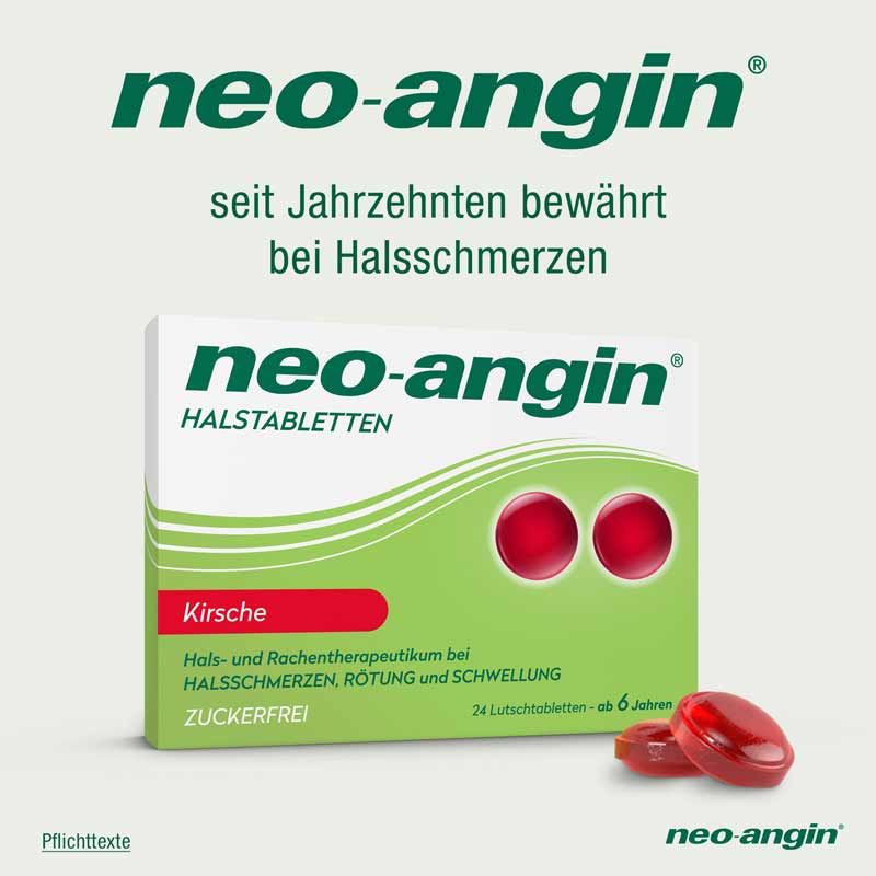 neo-angin HALSTABLETTEN Kirsche ZUCKERFREI 24 St Lutschtabletten