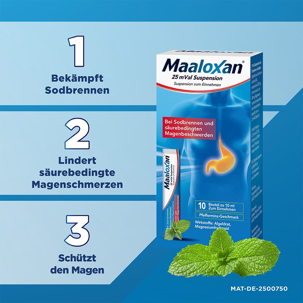 Maaloxan 25 mVal Suspension 50X10 ml Suspension