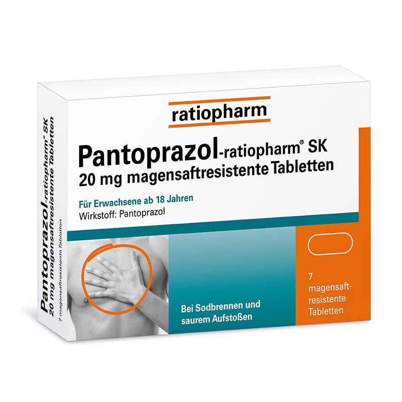 Pantoprazol-ratiopharm bei Sodbrennen 7 St Tabletten magensaftresistent