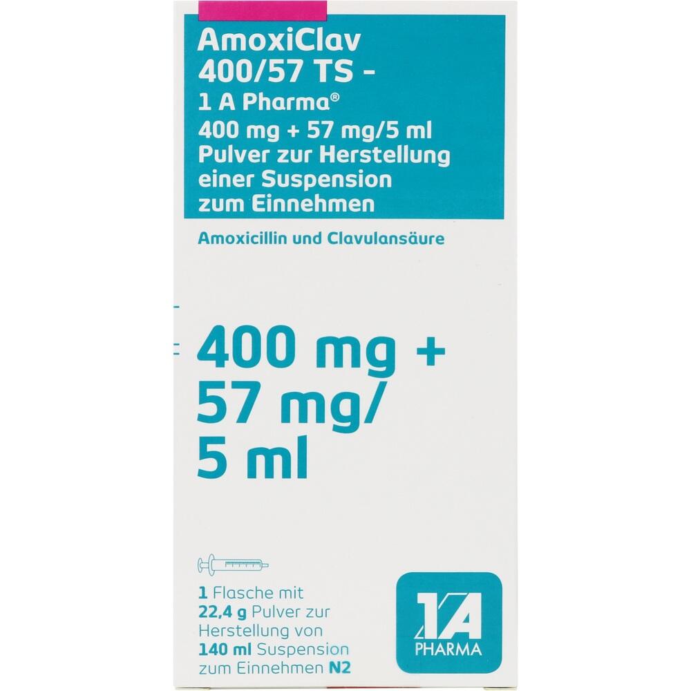 AmoxiClav 400/57 TS-1 A Pharma 140 ml Pulver zur Herstellung einer Suspension zum Einnehmen