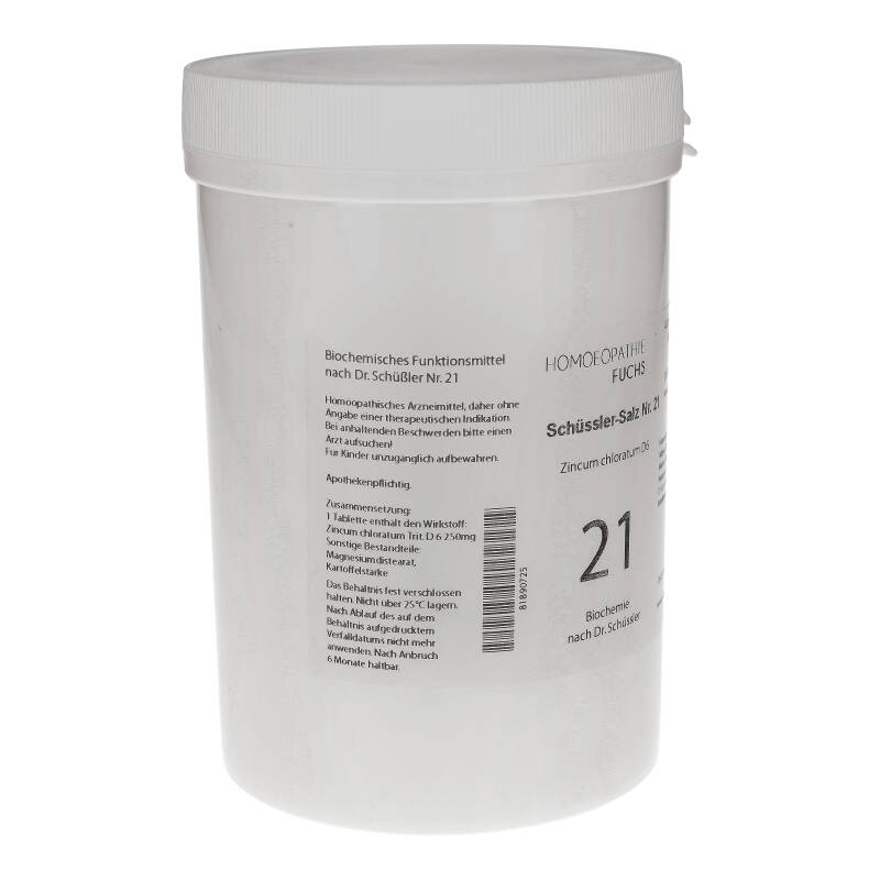 HOMOEOPATHIE FUCHS Schüssler-Salz Nummer 21 Zincum chloratum D6 Biochemie 4000 St Tabletten