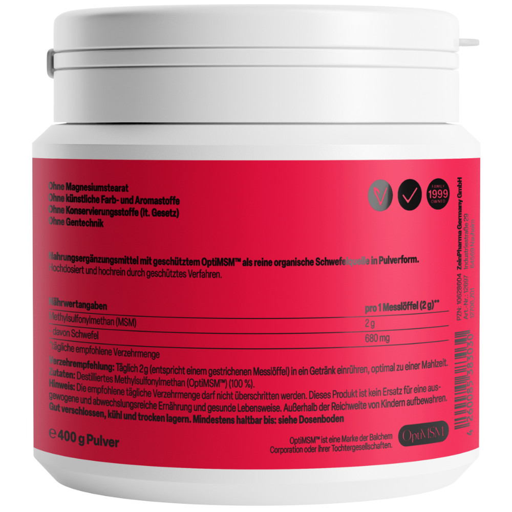 Zein Pharma OptiMSM 400 g Pulver 400 g Pulver
