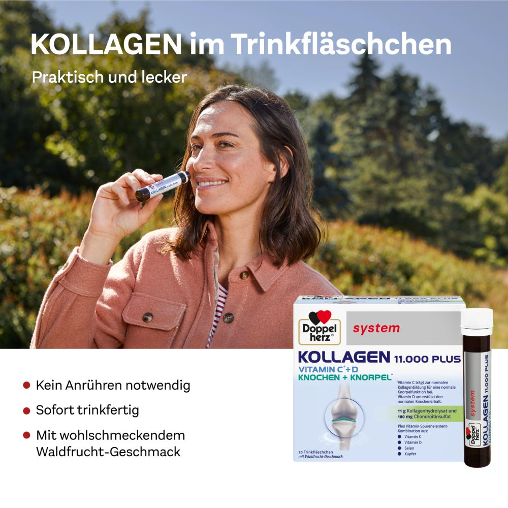 Doppelherz system KOLLAGEN 11.000 PLUS VITAMIN C + D 30X25 ml Ampullen