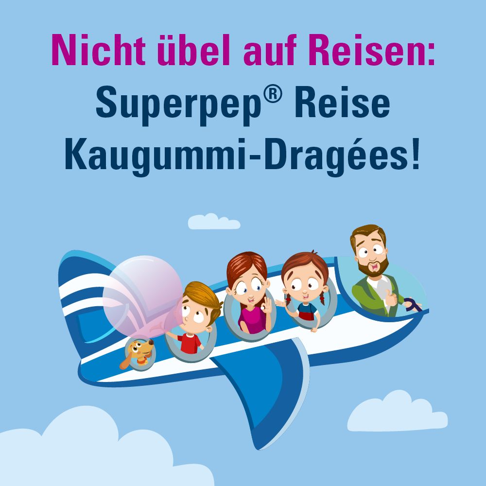 SUPERPEP Reise Kaugummi-Dragées 20 mg 10 St Kaugummi