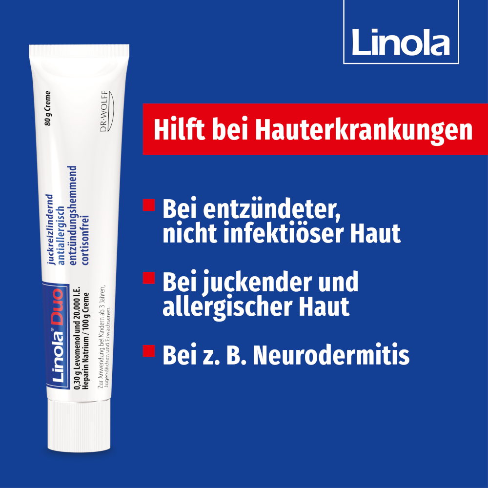 Linola Duo - Cortisonfreie Creme gegen Juckreiz 80 g Creme
