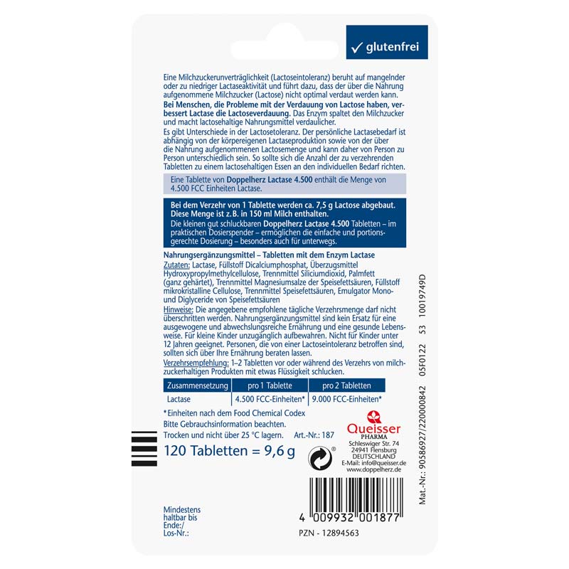 Doppelherz aktiv Lactase 4.500  120 St Tabletten
