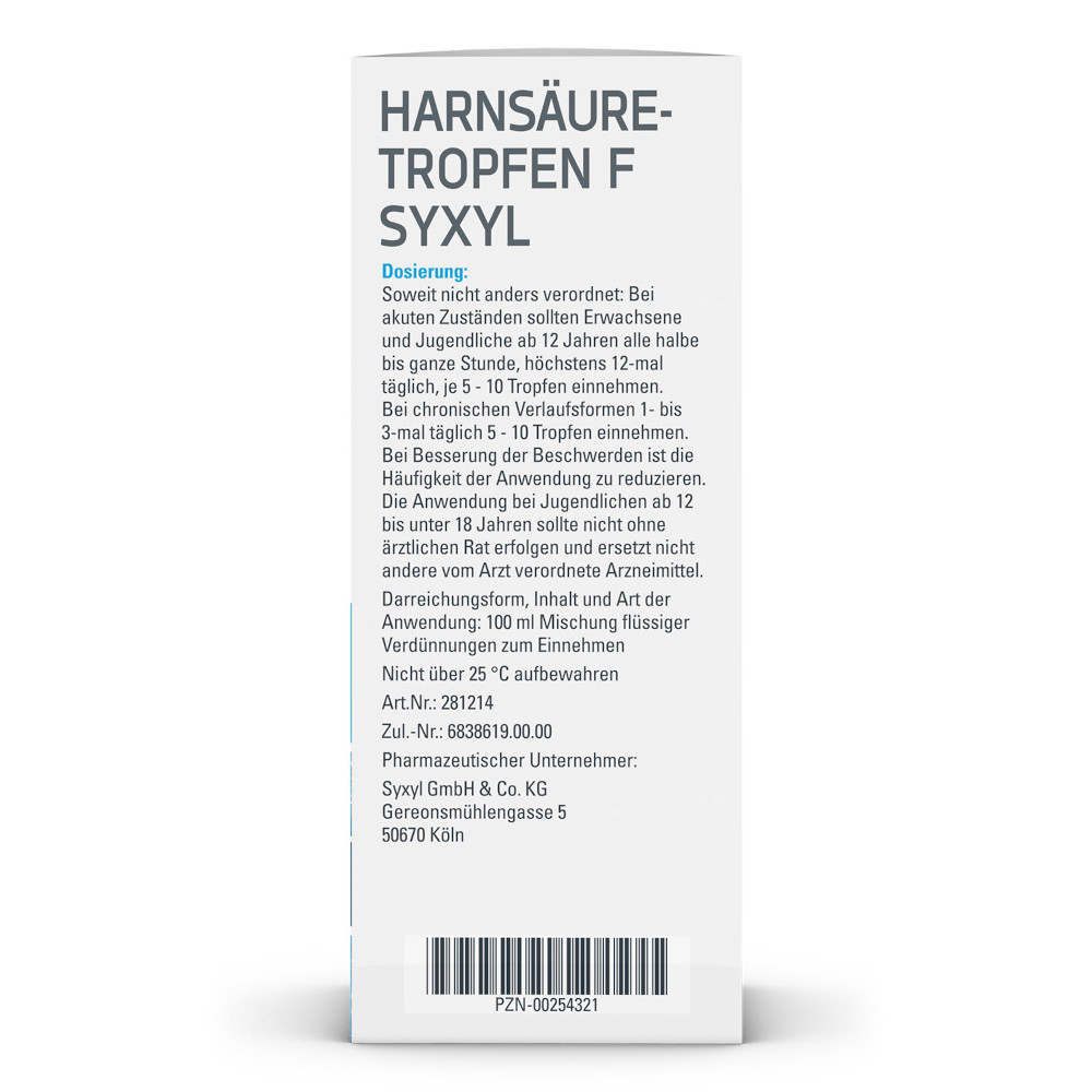 Harnsäuretropfen F Syxyl  100 ml Lösung