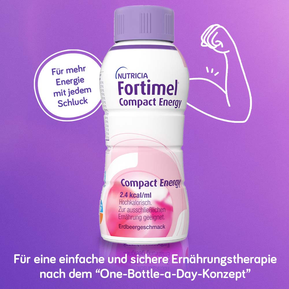 Fortimel Compact Energy  Trinknahrung Erdbeere 4X300 ml Flüssigkeit