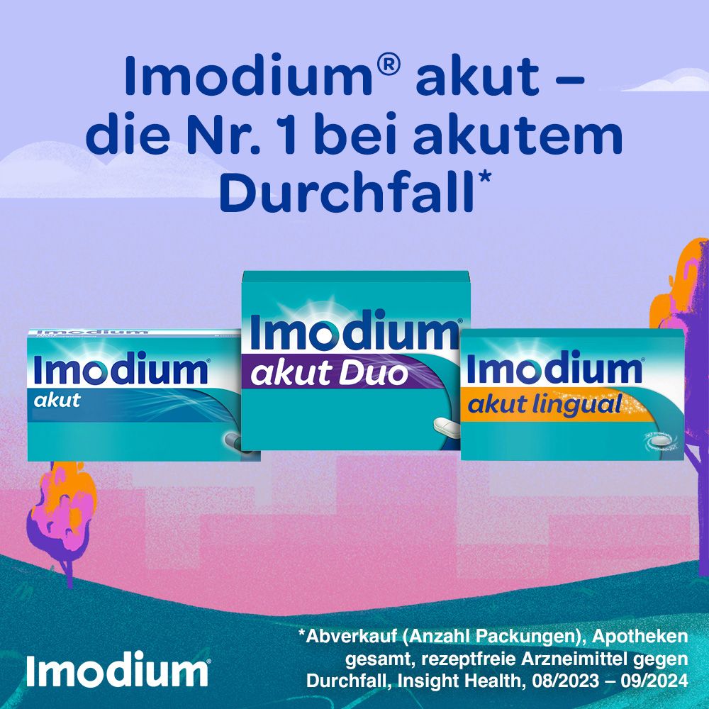 Imodium akut Duo - bei akutem Durchfall mit Blähungen oder Krämpfen