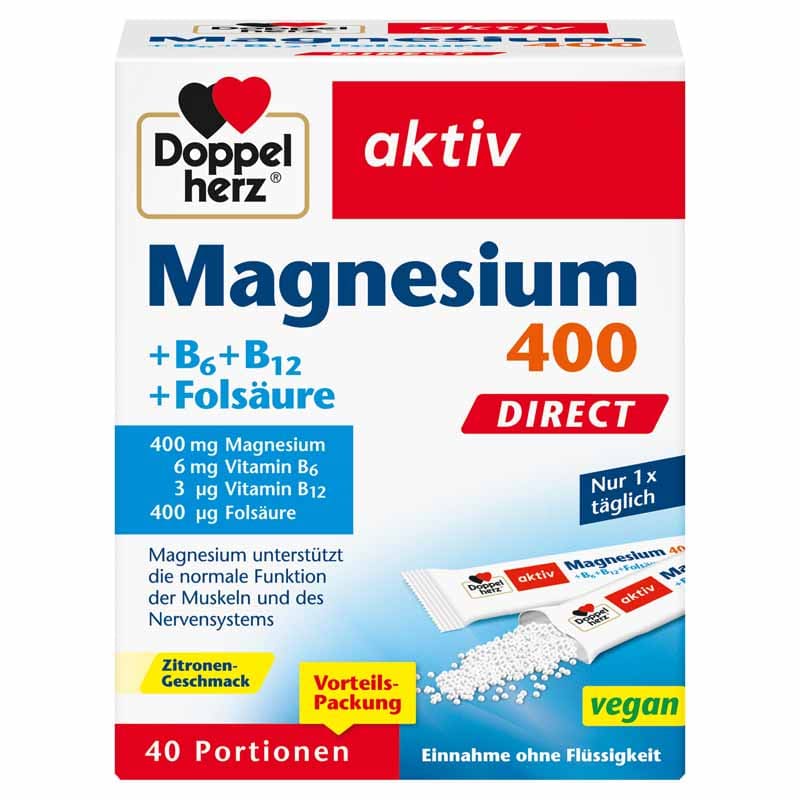Doppelherz aktiv Magnesium 400 + B-Vitamine DIRECT  40 St Pellets