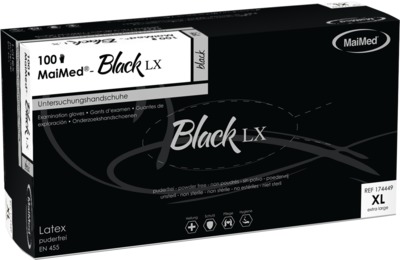 MaiMed Black LX Latex Untersuchungshandschuhe XL ungepudert 100 St Handschuhe