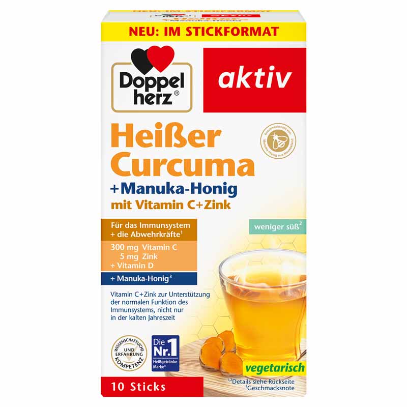 Doppelherz aktiv Heißer Curcuma + Manuka-Honig 10 St Granulat