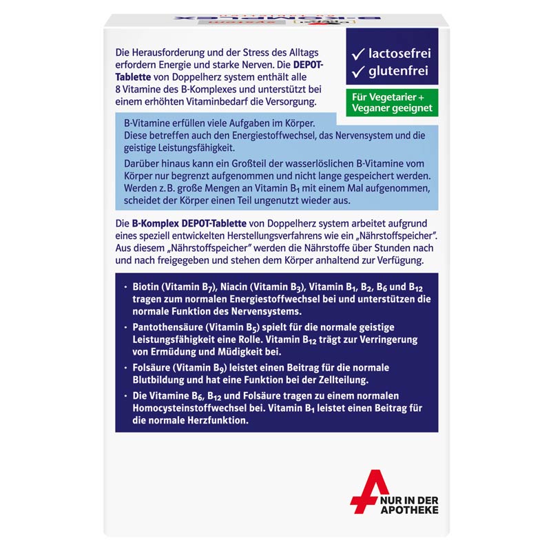 Doppelherz system B-KOMPLEX ENERGIE + NERVEN + LEISTUNG 60 St Tabletten