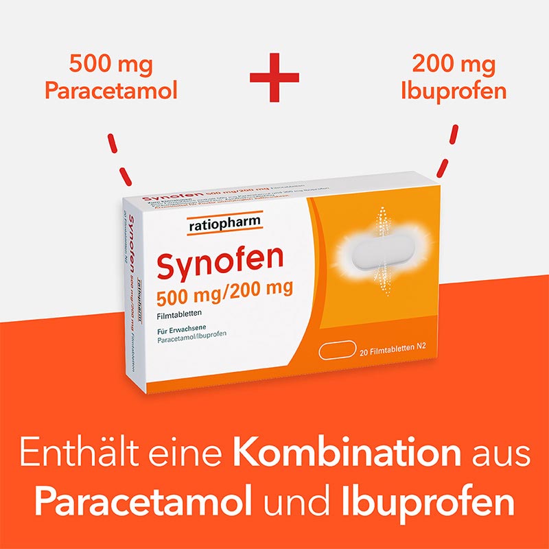 Synofen - mit Ibuprofen und Paracetamol 20 St Filmtabletten