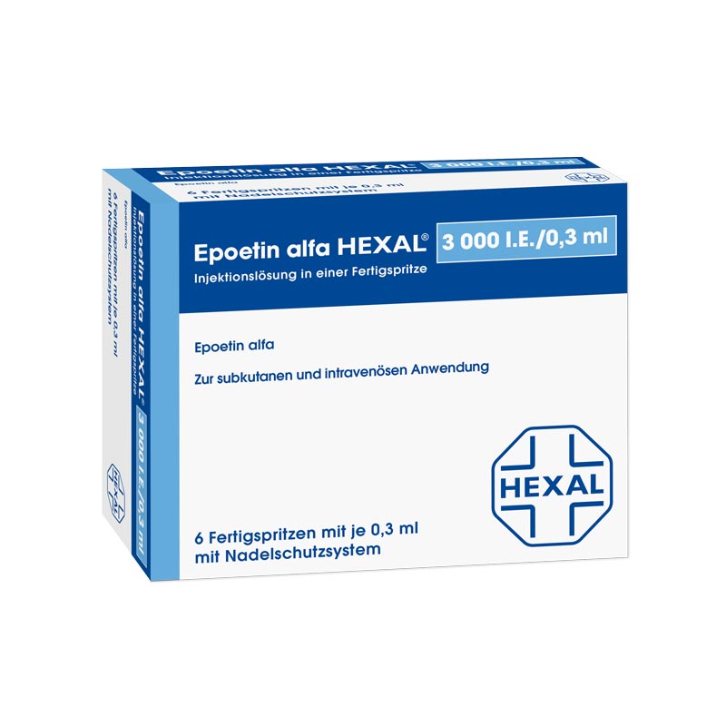 Epoetin alfa HEXAL 3000 I.E./0,3 ml 6X0.3 ml Fertigspritzen