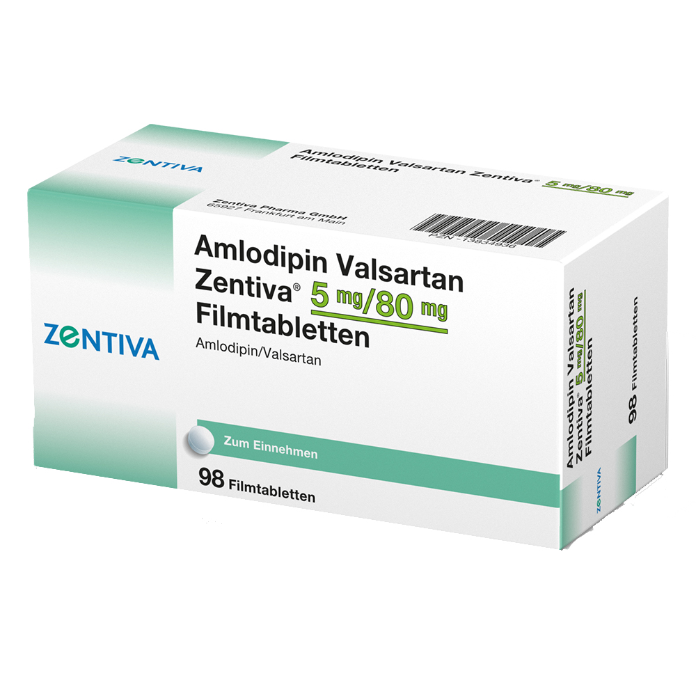 Amlodipin Valsartan Zentiva 5mg/80mg Filmtabletten 98 St Filmtabletten