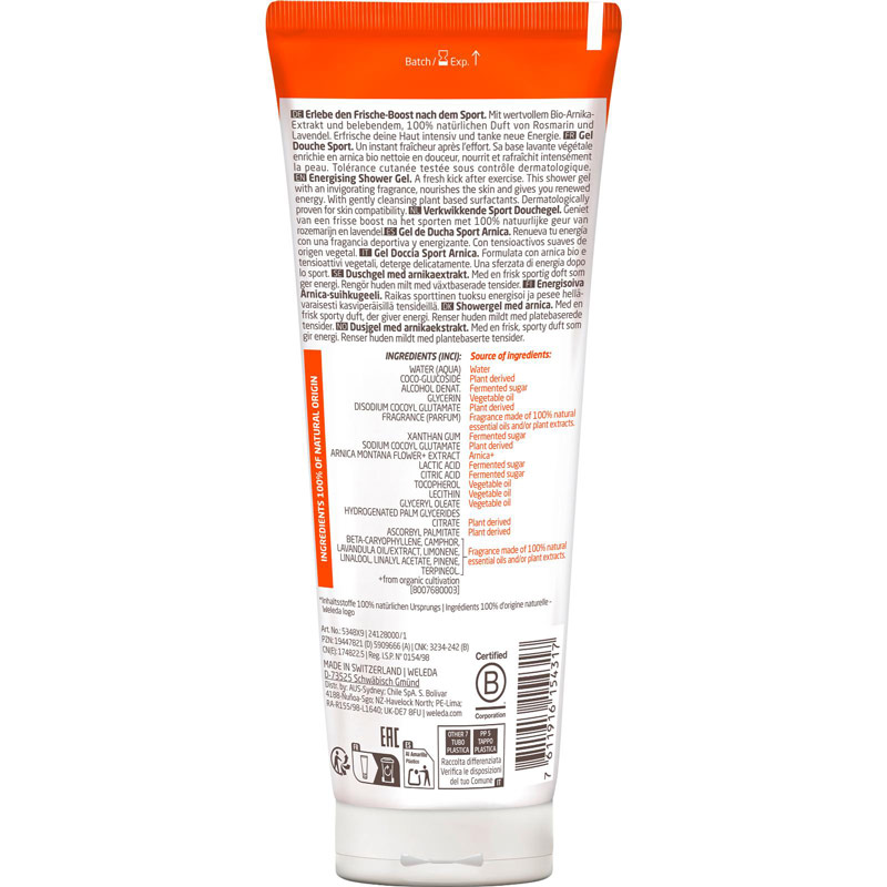Weleda Sport Frische-Boost Duschgel Arnika 200 ml Duschgel