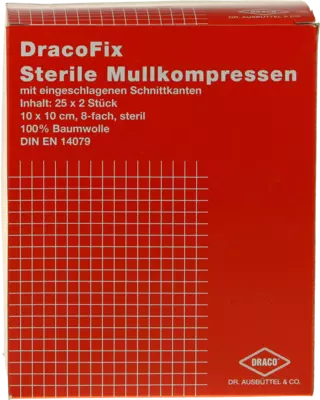 DRACOFIX PEEL Kompressen 10x10 cm steril 8fach 25X2 St Kompressen