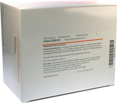 PASCORBIN 750 mg Ascorbinsäure/5ml Injektionslösung 100X5 ml Injektionslösung