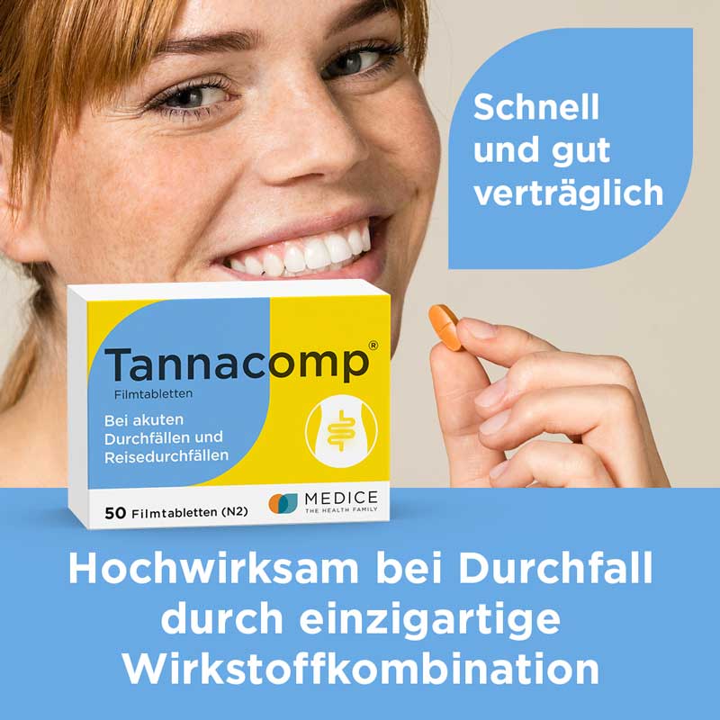 Tannacomp bei akutem Durchfall 50 St Filmtabletten