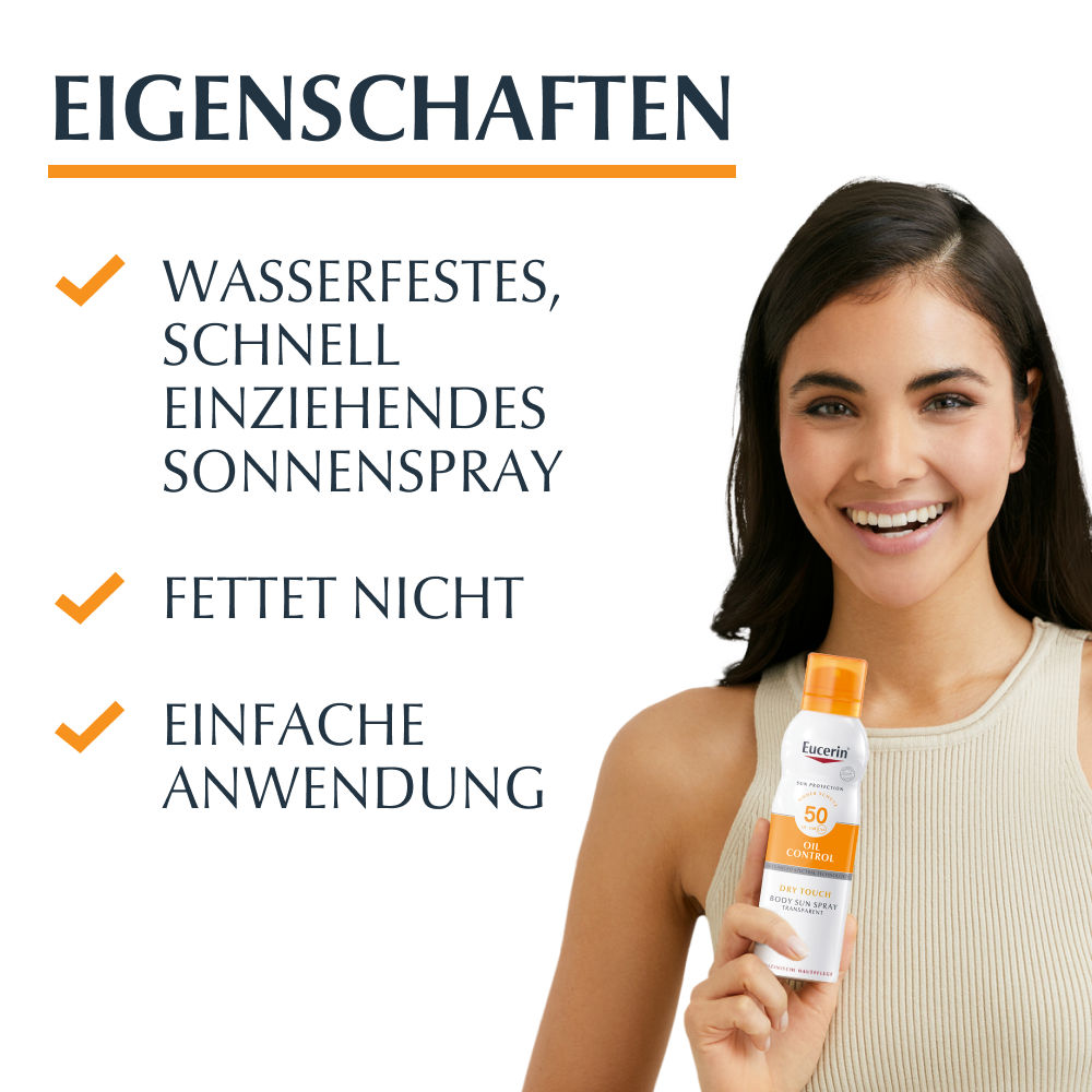Eucerin SUN OIL CONTROL DRY TOUCH BODY SUN SPRAY TRANSPARENT LSF 50+  200 ml Spray