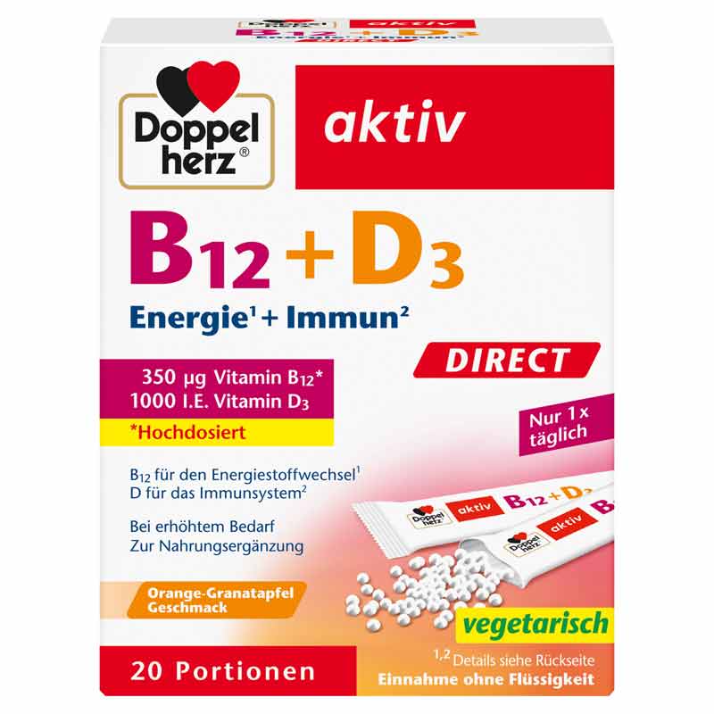 Doppelherz aktiv B12 + D3 DIRECT 20 St Pellets
