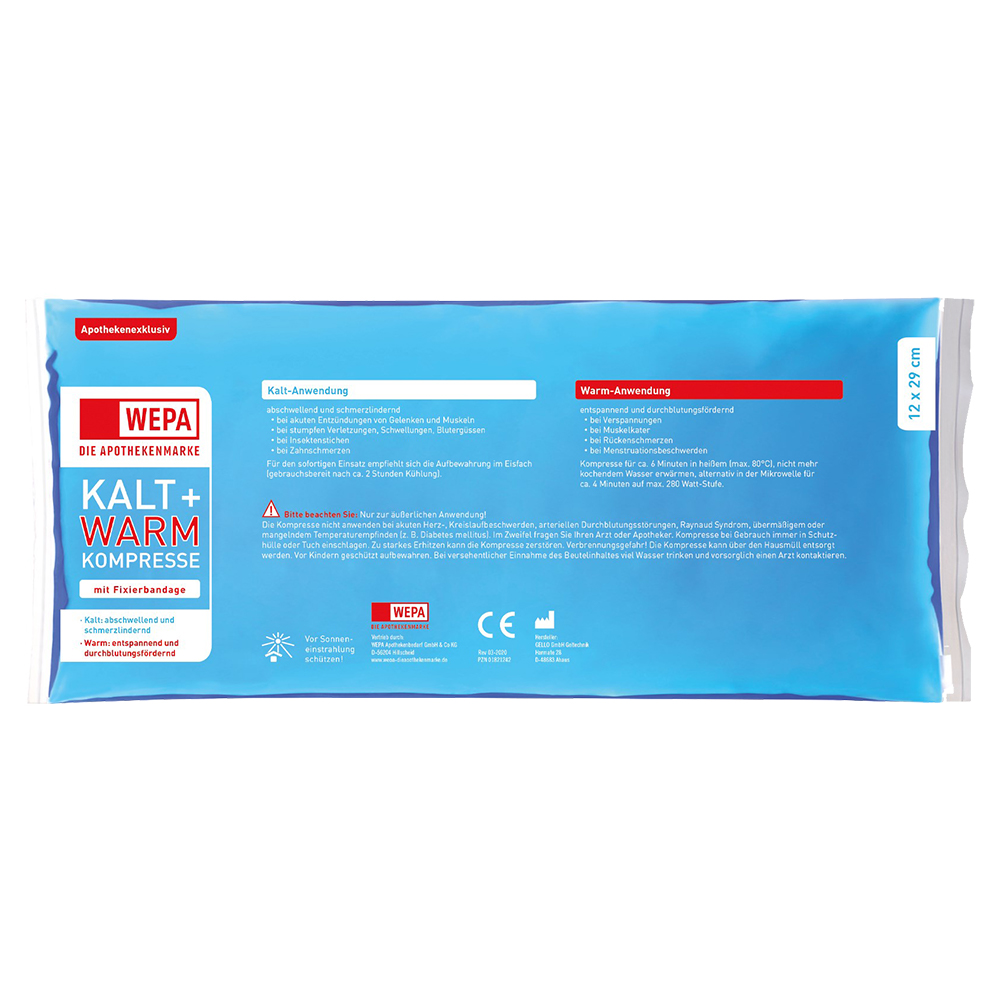 KALT-WARM Kompresse 12x29 cm mit Fixierband 1 St