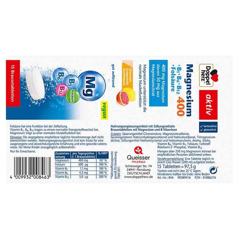 Doppelherz aktiv Magnesium 400  15 St Brausetabletten