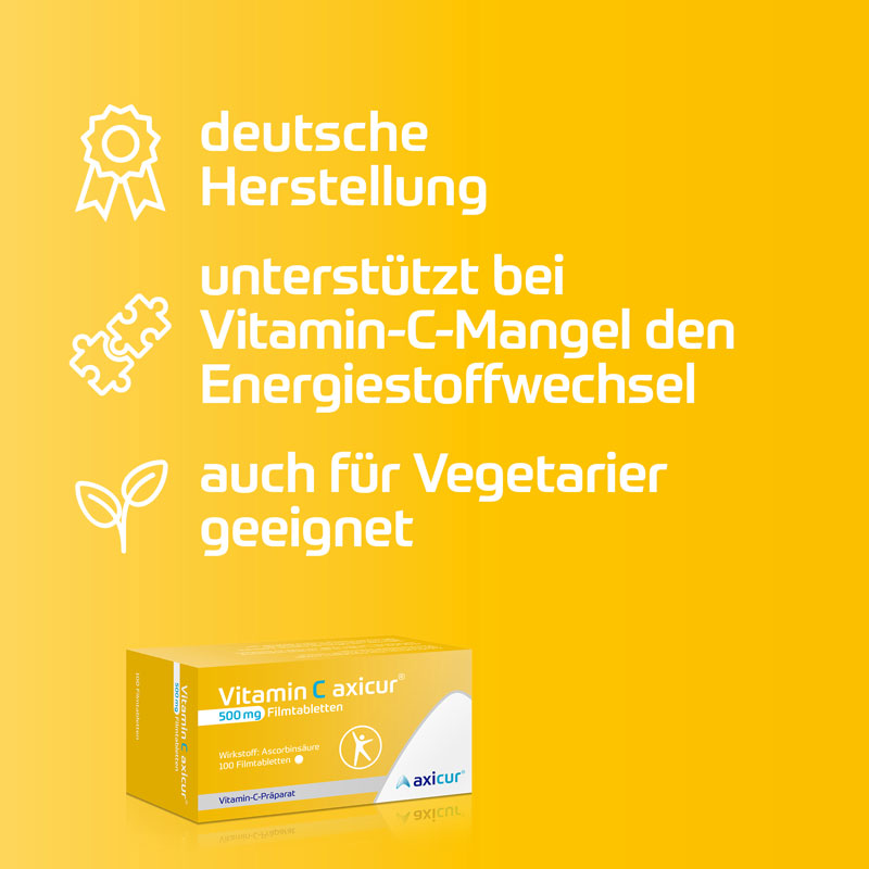 Vitamin C axicur 500 mg Filmtabletten 100 St Filmtabletten