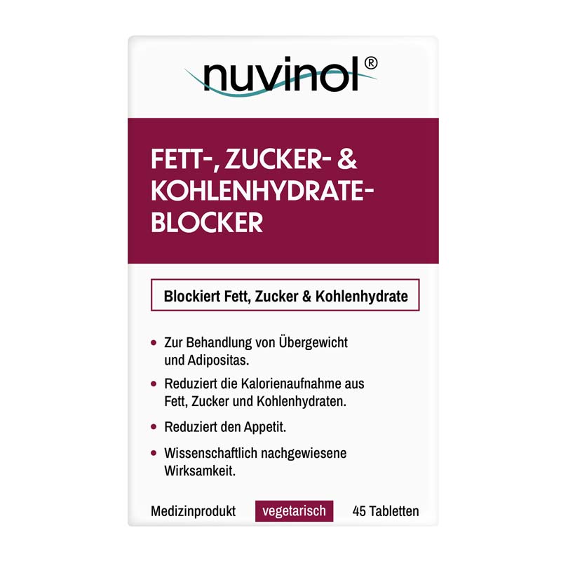nuvinol FETT-, ZUCKER- & KOHLENHYDRATE BLOCKER 45 St Tabletten