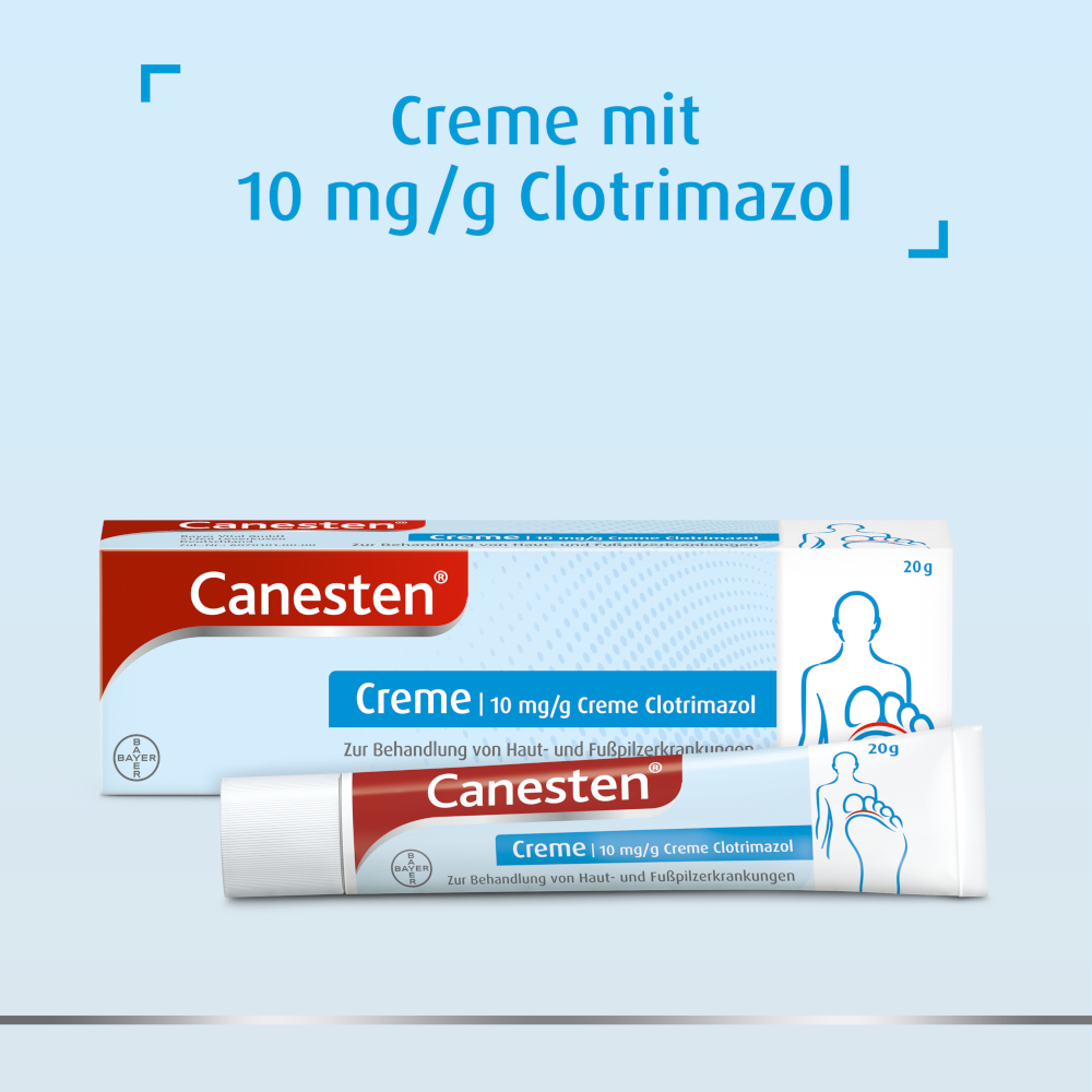 Canesten gegen Pilzerkrankungen an Haut & Füßen 20 g Creme