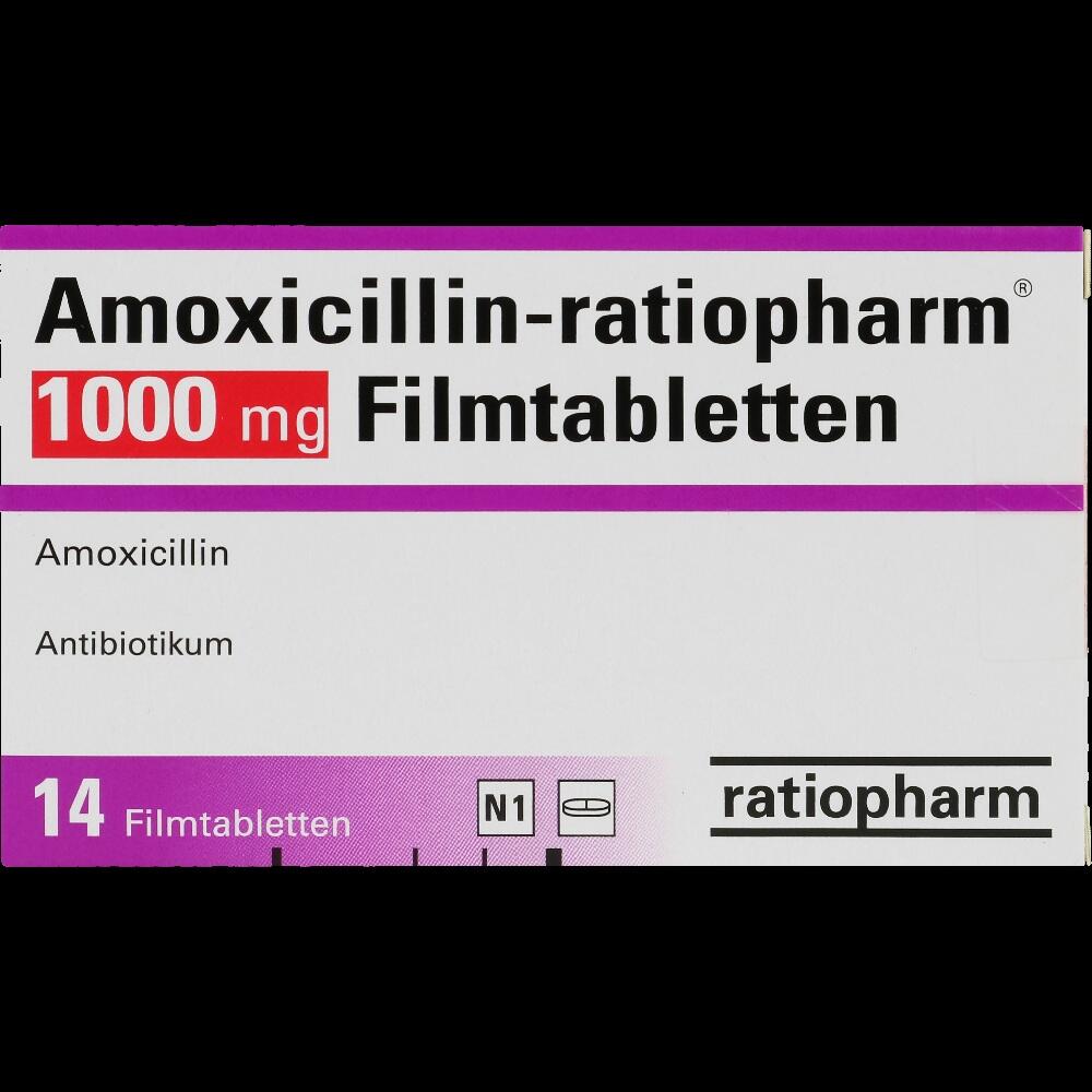 Amoxicillin-ratiopharm 1000mg 14 St Filmtabletten