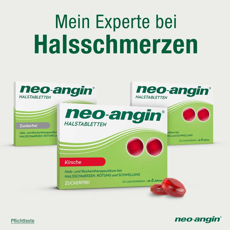 neo-angin HALSTABLETTEN Kirsche ZUCKERFREI 24 St Lutschtabletten