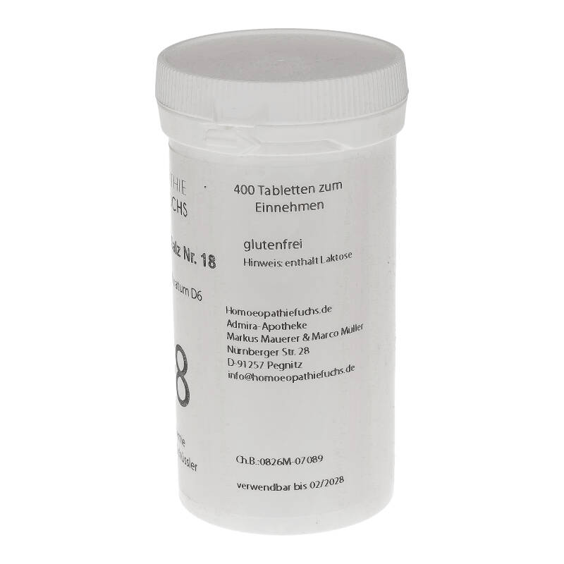 HOMOEOPATHIEFUCHS Schüssler-Salz Nummer 18 Calcium sulfuratum D6 Biochemie 400 St Tabletten