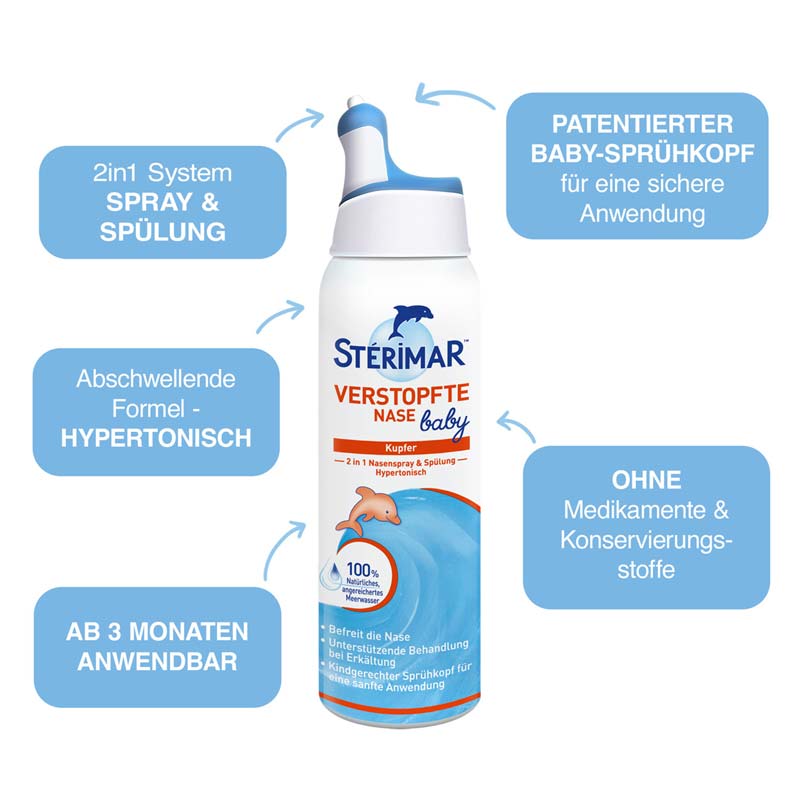 Stérimar Verstopfte Baby Nase 2in1 Nasenspray & Spülung 100 ml Nasenspray
