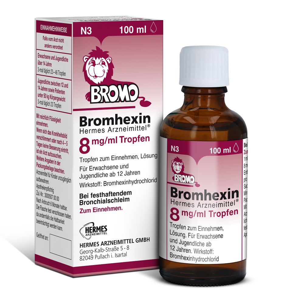 Bromhexin HERMES 8 mg / ml 100 ml Tropfen zum Einnehmen