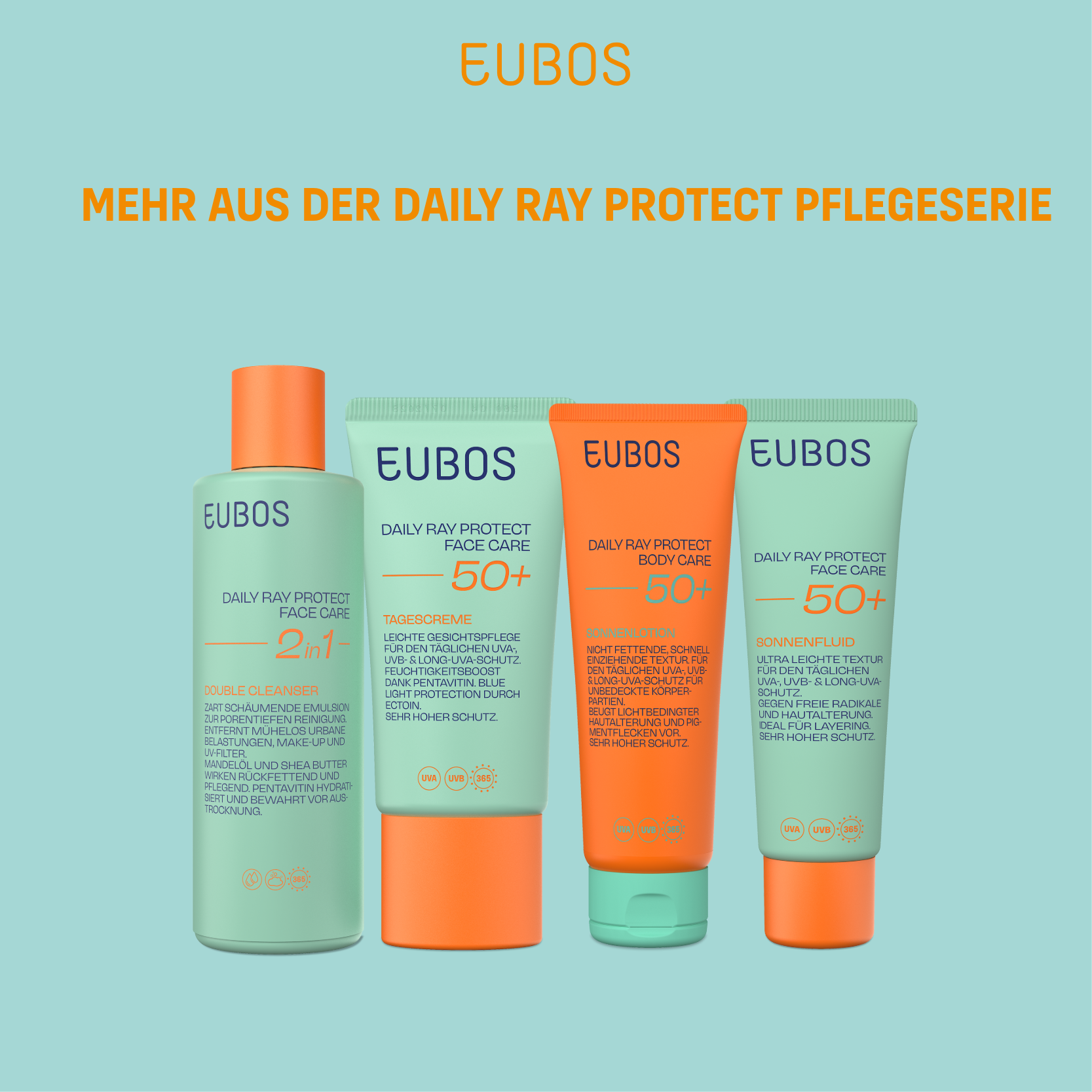 EUBOS DAILY RAY PROTECT FACE CARE 50+ TAGESCREME 50 ml Tagescreme