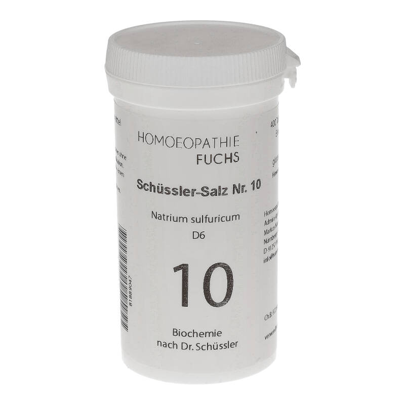 HOMOEOPATHIEFUCHS Schüssler-Salz Nummer 10 Natrium sulfuricum D6 Biochemie 400 St Tabletten