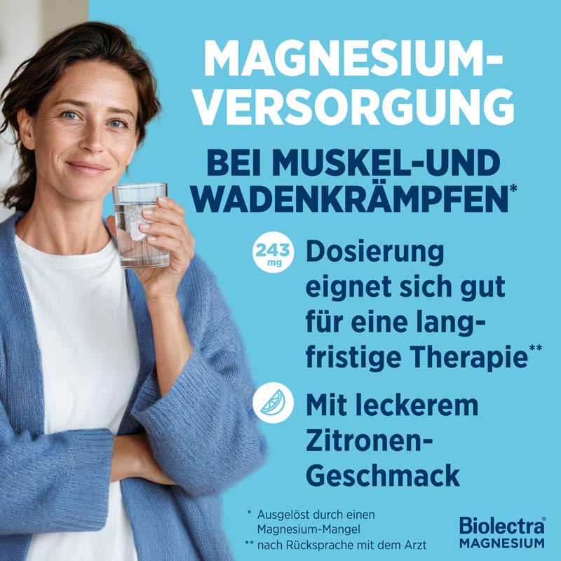 Biolectra MAGNESIUM 243mg FORTE Zitrone 40 St Brausetabletten