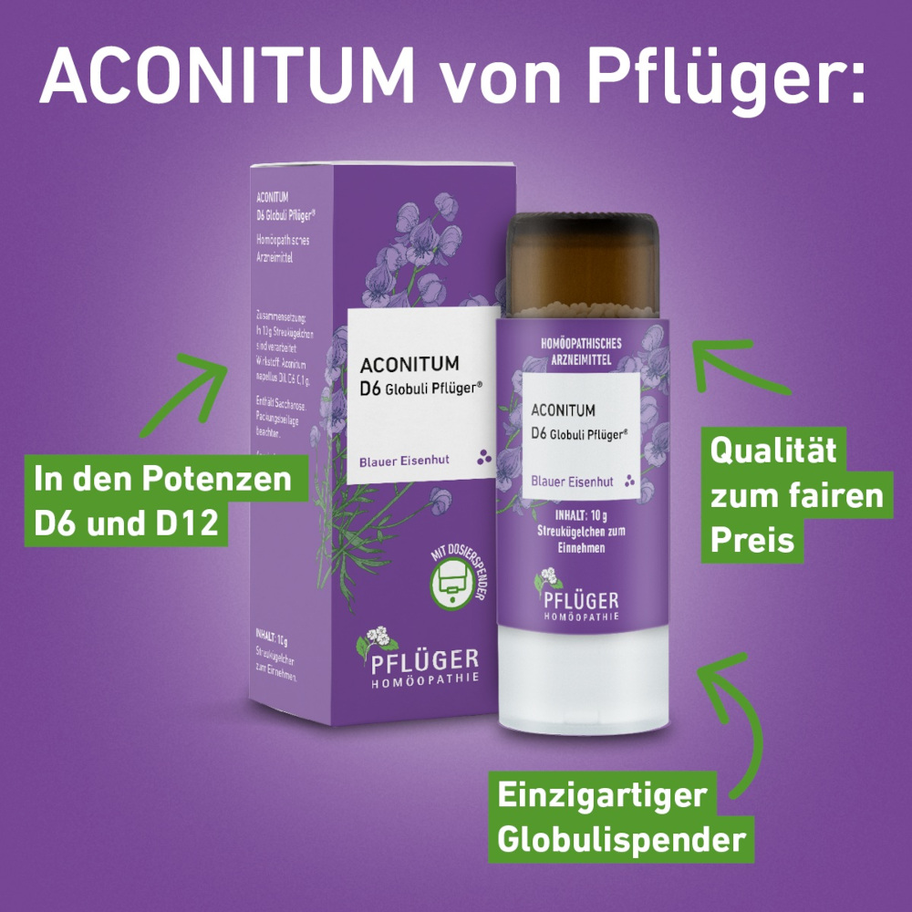 Aconitum D6 Globuli Pflüger 10 g Globuli