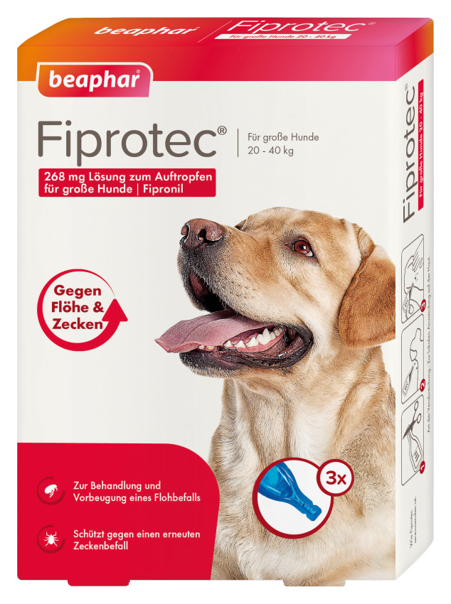 Fiprotec 268 mg Lösung zum Auftropfen für große Hunde 3X2.68 ml Tropfen
