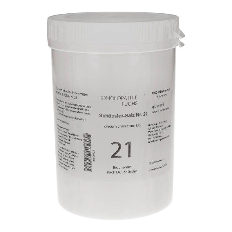HOMOEOPATHIE FUCHS Schüssler-Salz Nummer 21 Zincum chloratum D6 Biochemie 4000 St Tabletten