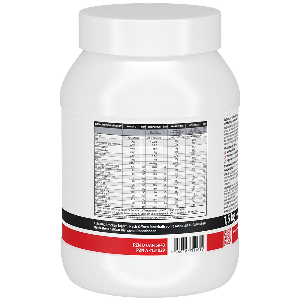 WEIGHT GAINER Megamax Schoko Pulver 1500 g Pulver